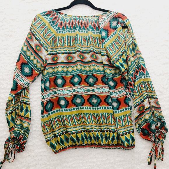 Blouse Size S Aztec Tribal Southwest Lightweight Boho Festival Boho Whimsycore - Picture 2 of 16